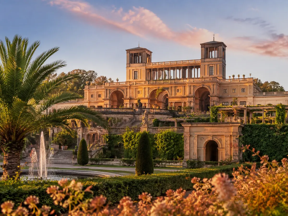 The Orangery Palace on the rise at the north of Sanssouci Park